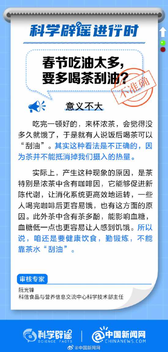 春節吃太油多喝茶能刮油嗎？