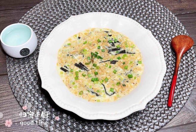 海米海苔豆漿蒸水蛋的做法-咸鮮味蒸菜譜