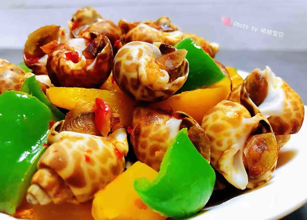 彩椒辣醬炒花螺的做法-香辣味炒菜譜