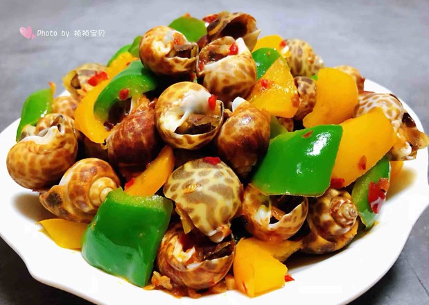 彩椒辣醬炒花螺的做法-香辣味炒菜譜