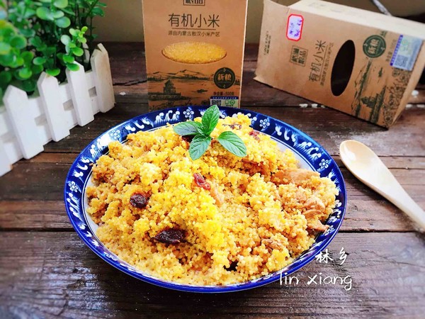 小米蒸雞肉的做法-家常味蒸菜譜