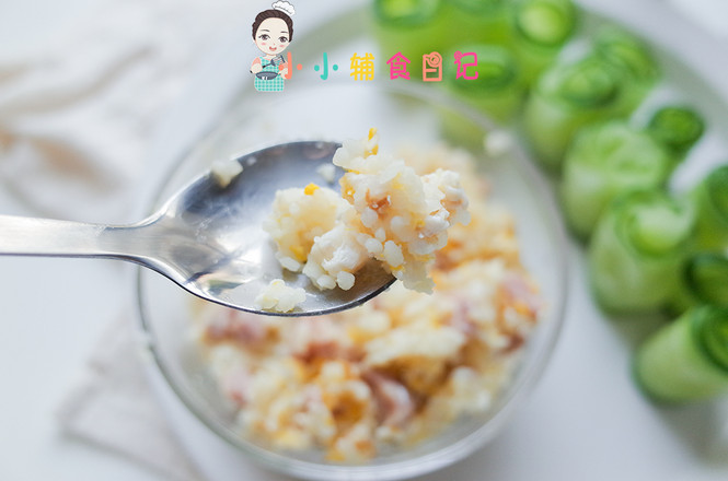 12個(gè)月以上香腸鱈魚炒蛋粒粒面的做法-家常味蒸菜譜
