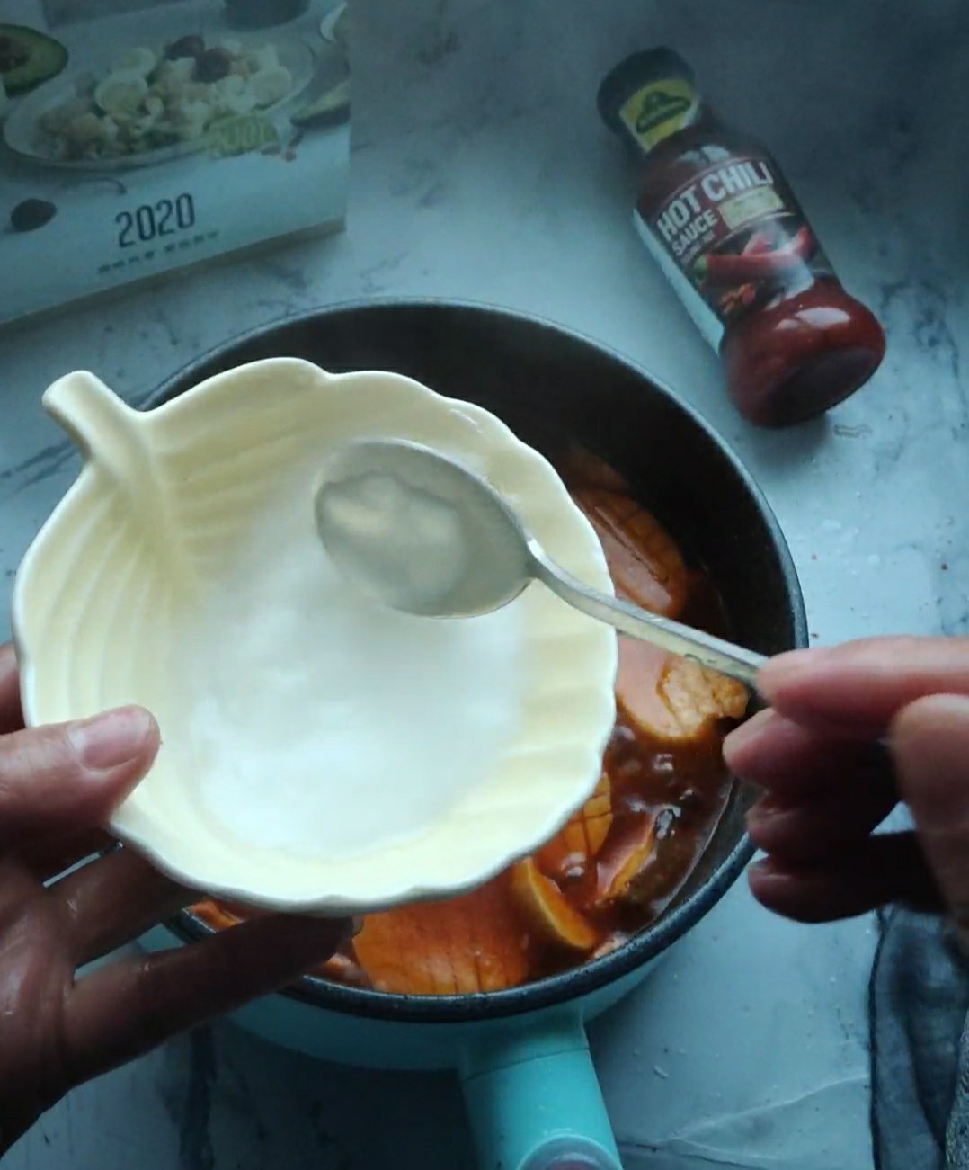 番茄辣醬杏鮑菇的做法-酸辣味煎菜譜
