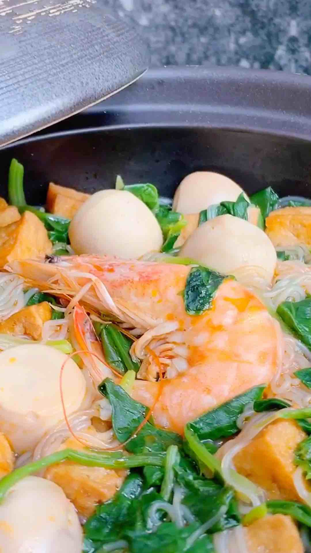 菠菜粉絲煲的做法-家常味煮菜譜