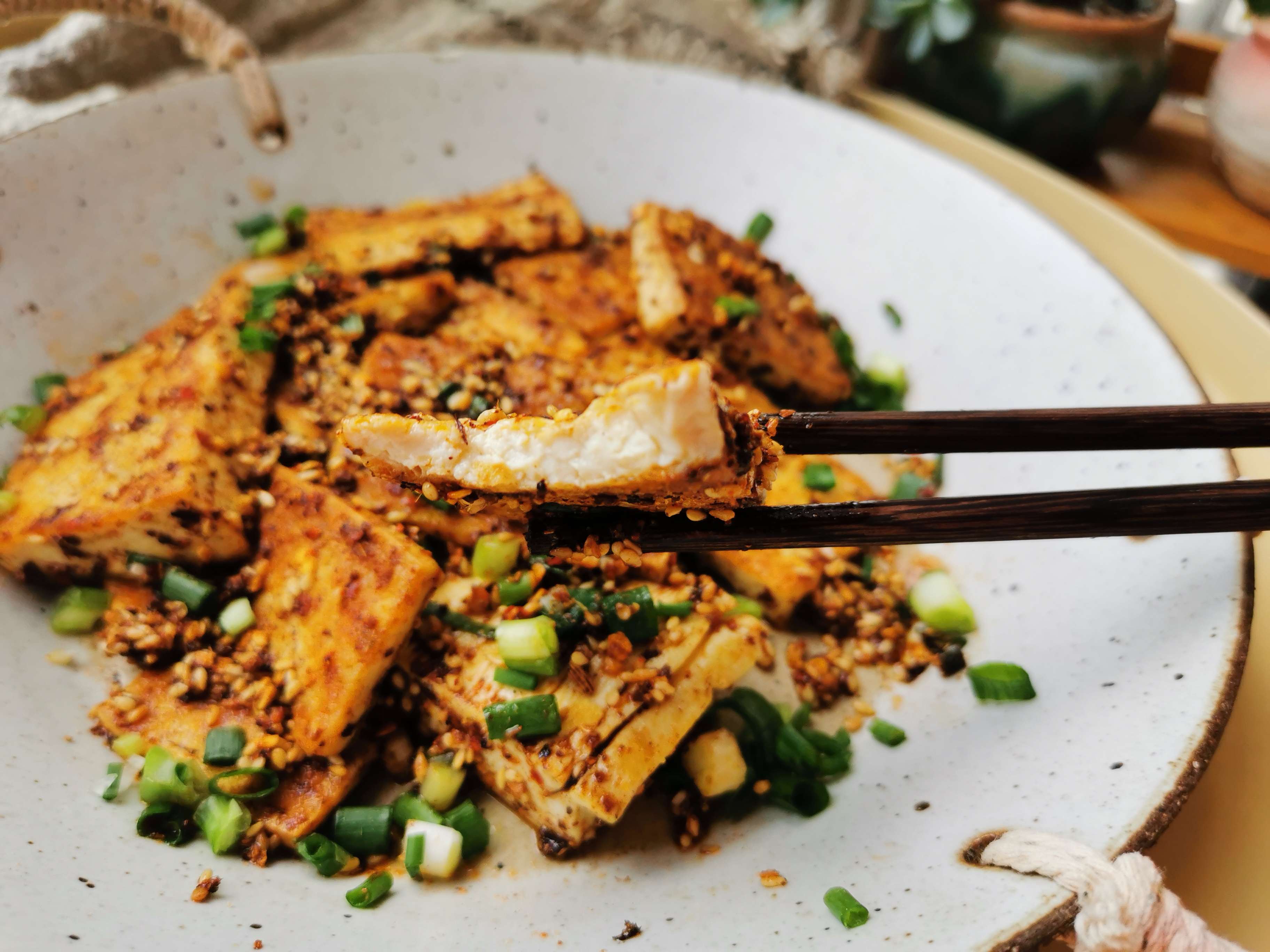香煎豆腐的做法-香辣味煎菜譜