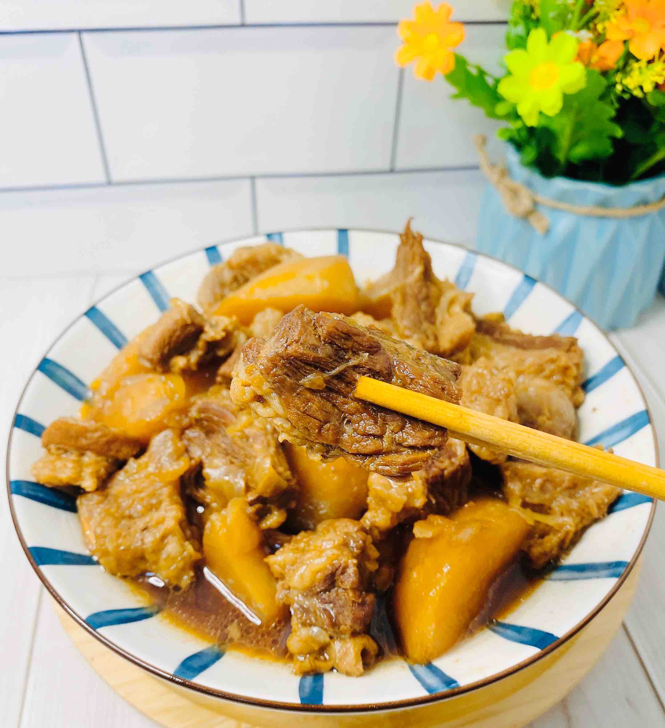 搞點宵夜778，老廣最愛的蘿卜燉牛腩，真香??的做法-家常味燉菜譜